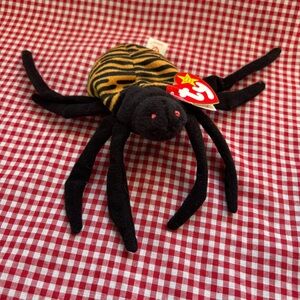 Ty Beanie Baby | Spinner | Black and Yellow Spider Plush Toy
